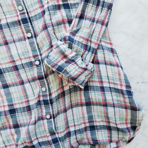 🌿C&C California Crinkle Tennis Plaid Button Up - Picture 5 of 8